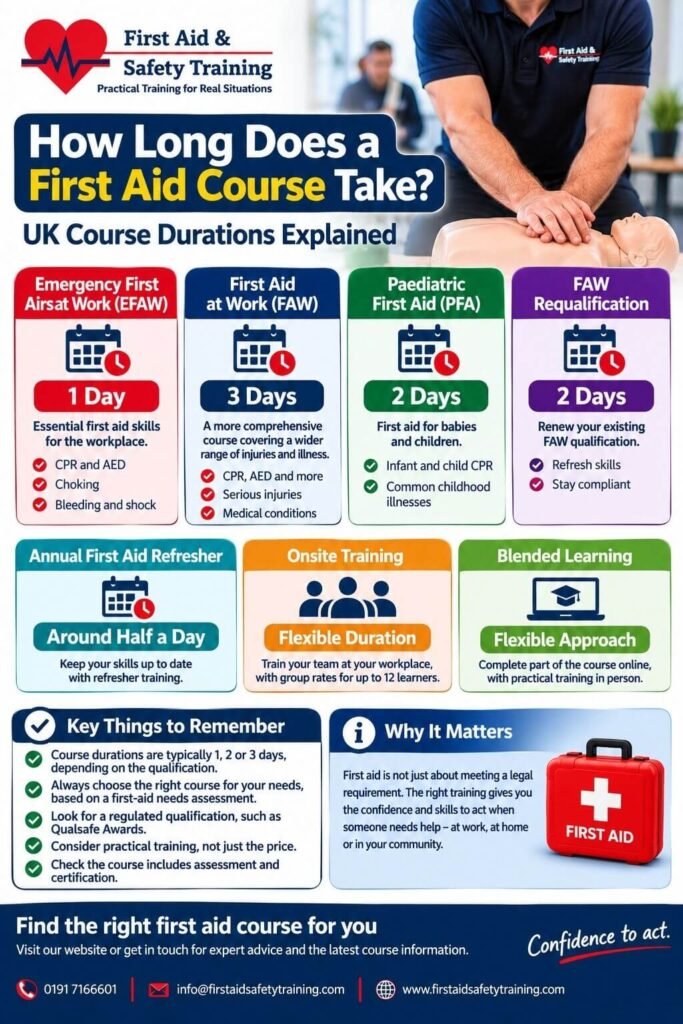 UK First Aid Course Durations Infographic