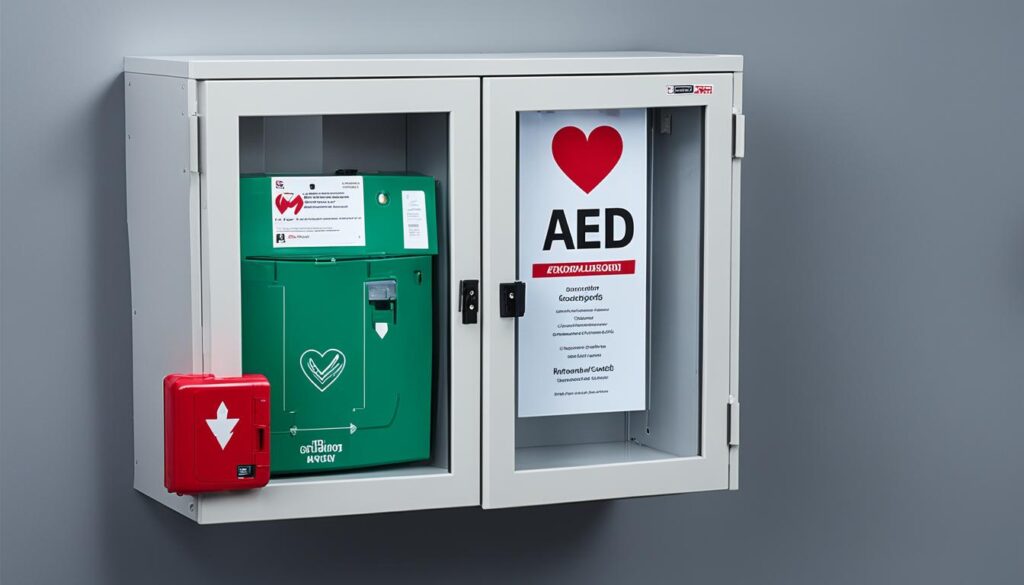 AED cabinet storage