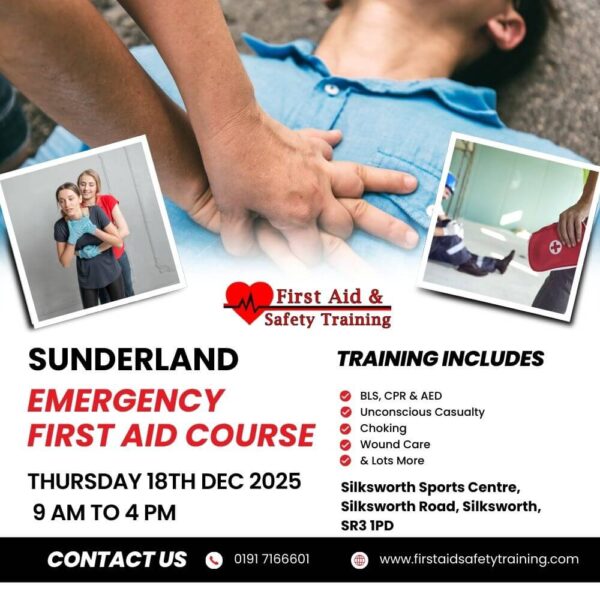 Emergency First Aid Course Sunderland December 2025