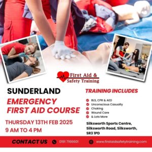 Emergency First Aid Course Sunderland February 2025