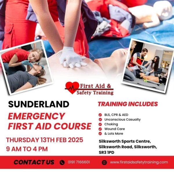 Emergency First Aid Course Sunderland February 2025