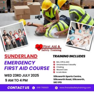 Emergency First Aid Course Sunderland July 2025