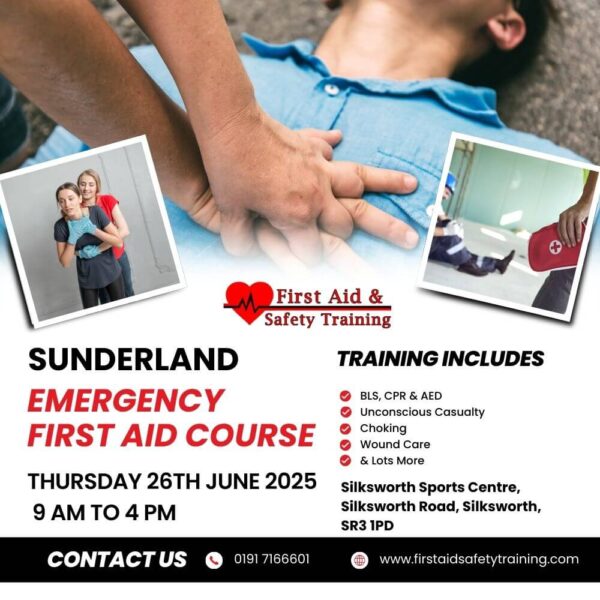 Emergency First Aid Course Sunderland June 2025