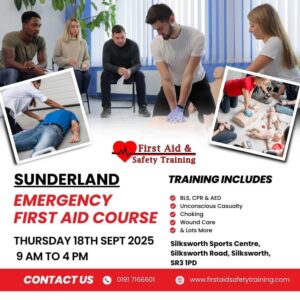 Emergency First Aid Course Sunderland September 2025