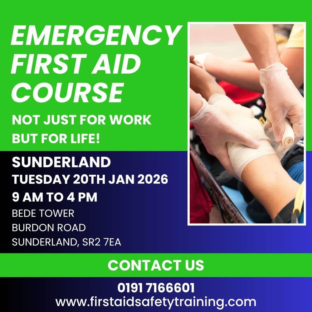 Emergency First Aid Course Sunderland January 2026 | First Aid and Safety Training Emergency First Aid Course Sunderland January 2026