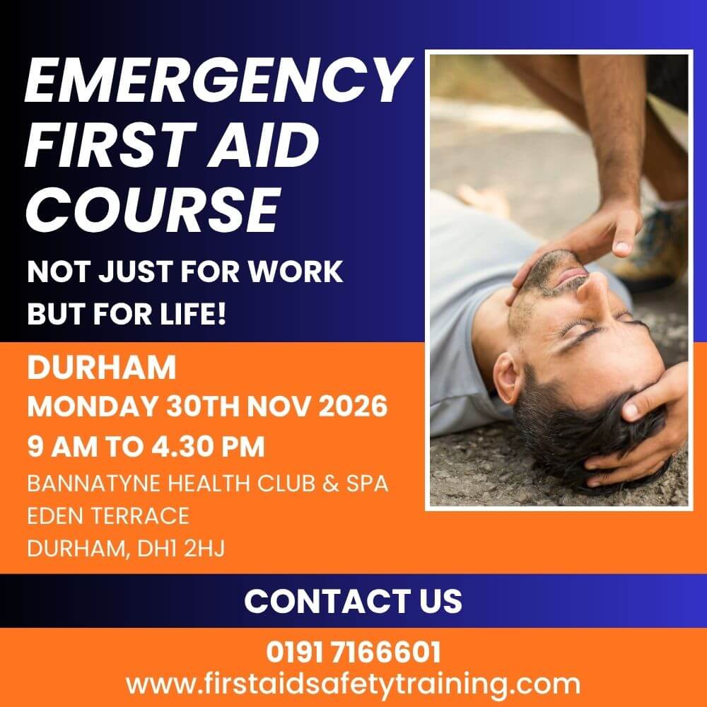 Emergency first aid course durham november 2026 | first aid and safety training Emergency First Aid Course Durham November 2026