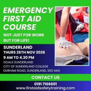 Emergency First Aid Course Sunderland November 2026