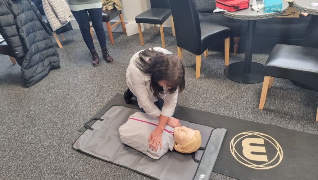 blended emergency first aid at work course North East practical CPR training