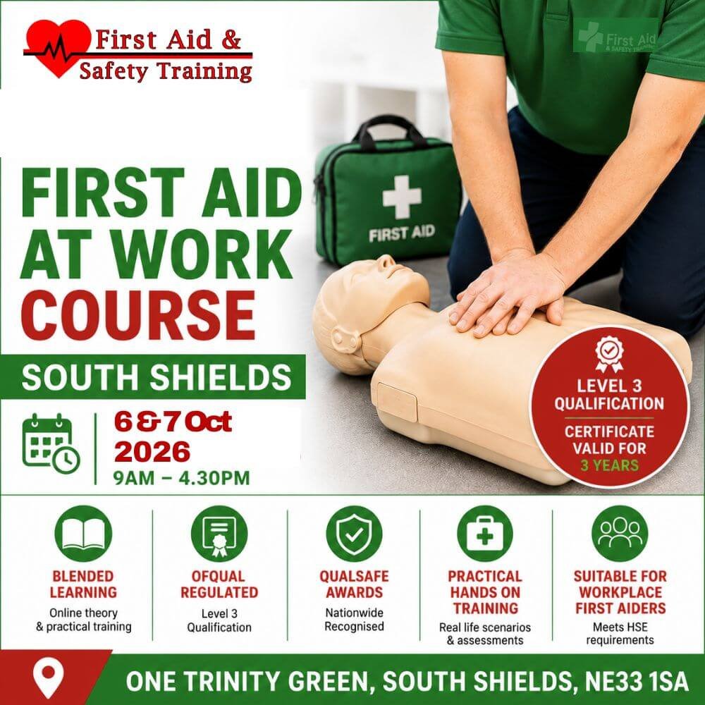 First aid at work course on 6 7 october 2026 | first aid and safety training First Aid at Work Course on 6 7 October 2026