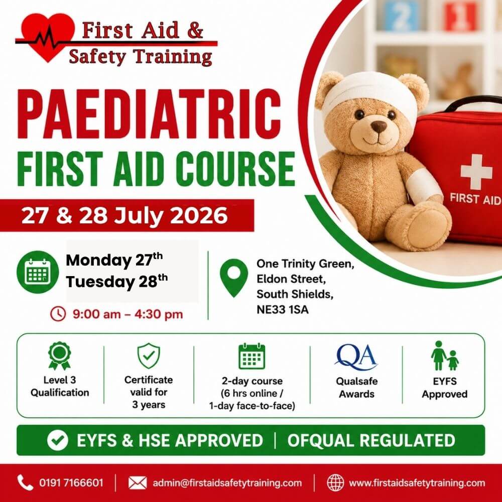 Paediatric first aid course july 2026 | first aid and safety training Paediatric First Aid Course July 2026